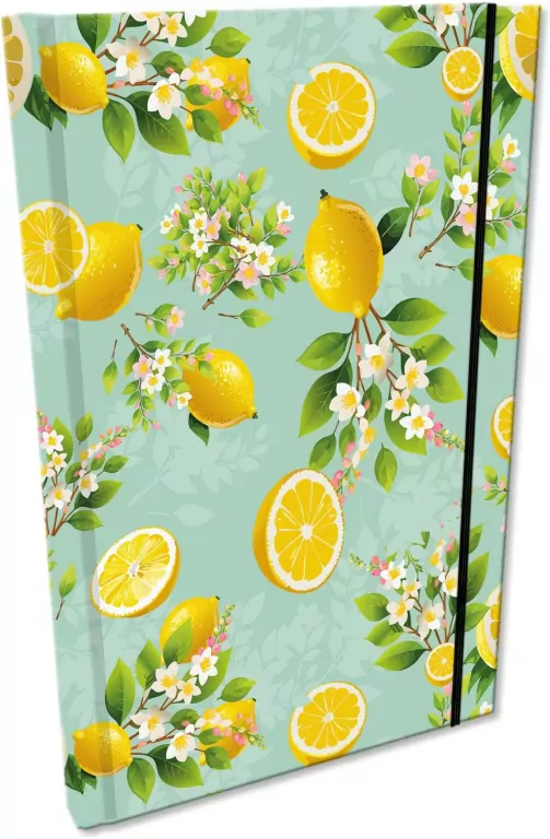 Notes A5 kratka z gumką Soft Touch Cytrusowe Kwiaty - tantis.pl