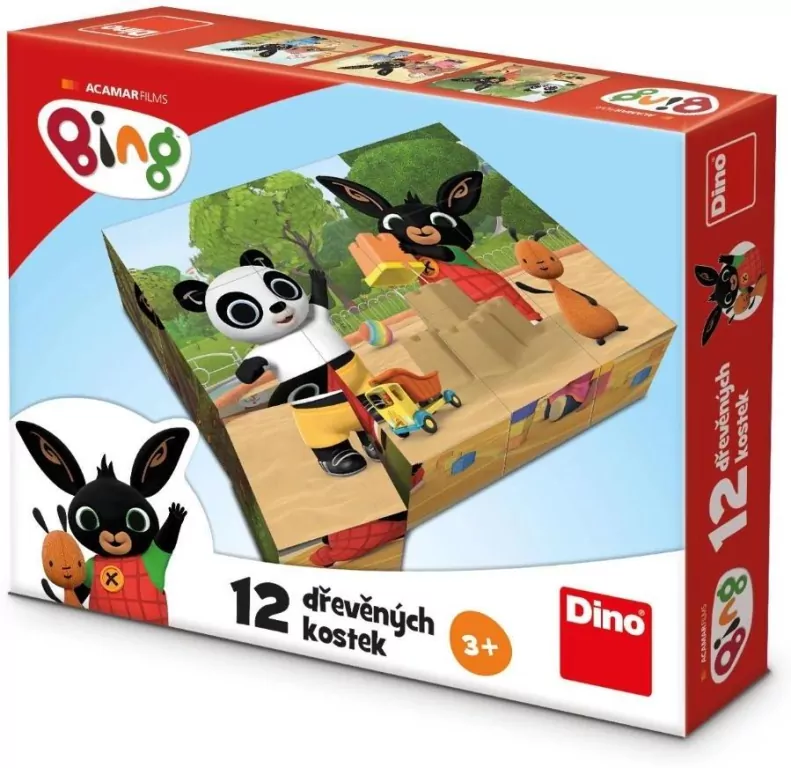 Klocki drewniane obrazkowe Bing 12el - tantis.pl