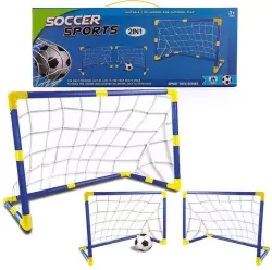 Bramka piłkarska z piłką i pompką 2w1