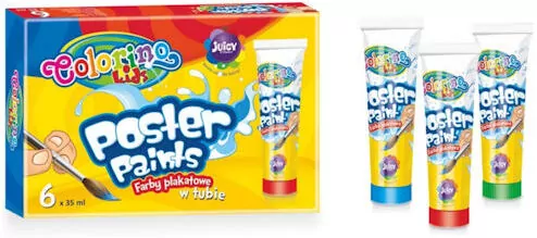 Farby colorino kids plakatowe w tubach 30 ml 6 kolorów - tantis.pl