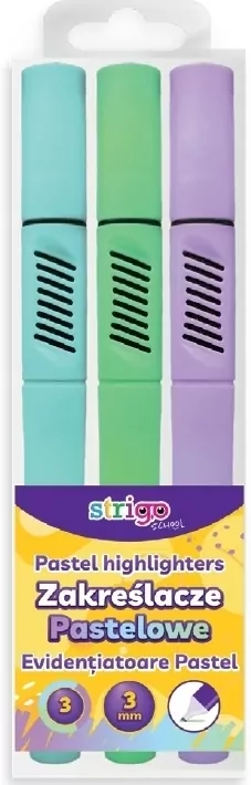 Zakreślacze trójkątne pastel STRIGO - tantis.pl