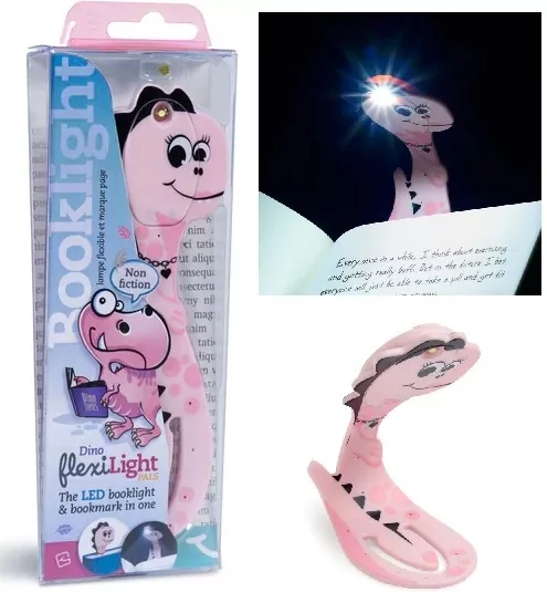 Lampka do książki z zakładką. Różowy dinozaur - tantis.pl