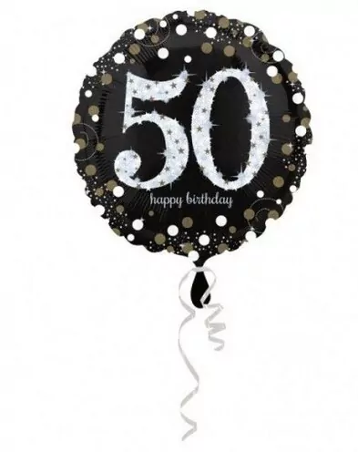 Balon foliowy Sparkling Birthday 50 43cm - tantis.pl