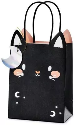 Torebka na prezenty Kot 8x14x18cm MIX