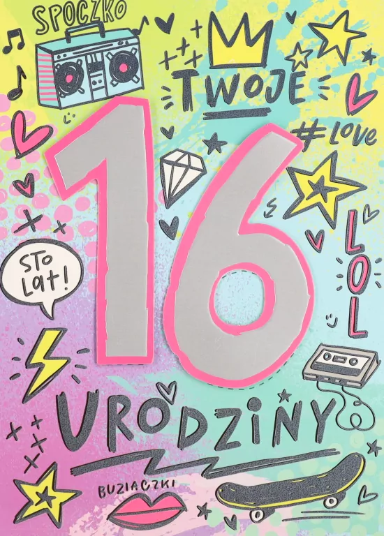Karnet B6 Urodziny 16 - tantis.pl