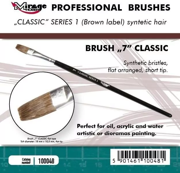 Pędzelek płaski high quality classic rozm 7 - tantis.pl