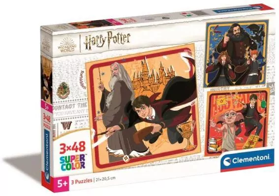 Clementoni. Puzzle 3x48. Super Kolor. Harry Potter - tantis.pl