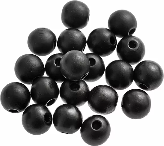 Koraliki drewniane 16mm matowa czerń - tantis.pl