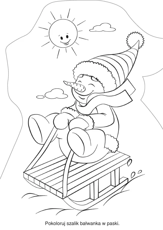 Bałwanek. Gwiazdkowe kolorowanki - tantis.pl