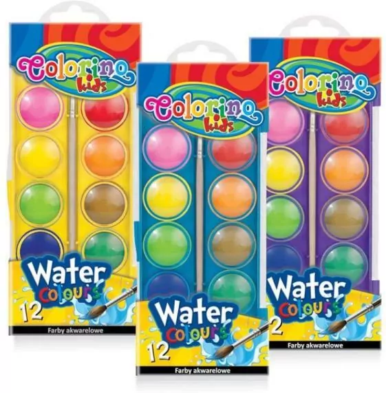 Farba akwarelowa Colorino Kids duża pastylka 12 kolorów - tantis.pl