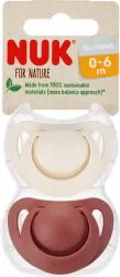 NUK. For Nature. Smoczki. 0-6 miesięcy. Beżowy i czerwony