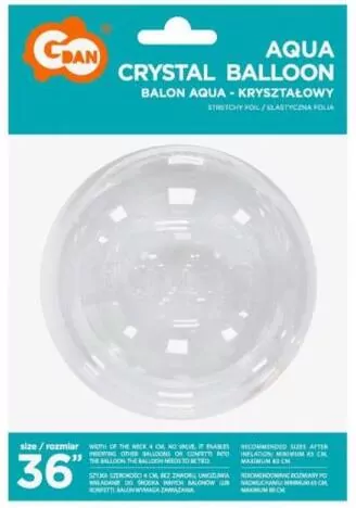 Balon Aqua kryształowy bez nadruku 92cm - tantis.pl