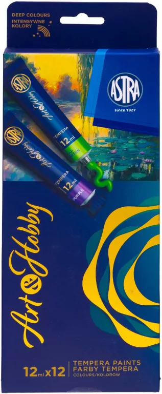 Farby tempera 12kol 12ml ASTRA - tantis.pl