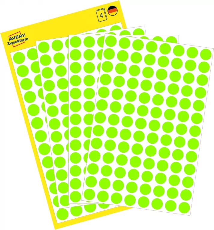 Etykieta samoprzylepna 8 koła zielone - tantis.pl