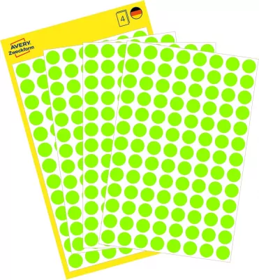 Etykieta samoprzylepna 8 koła zielone