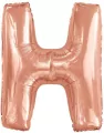 Balon foliowy litera H różowe złoto 67x86cm - tantis.pl