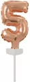 Balon foliowy mini cyfra 5 różowe złoto 7x12cm - tantis.pl