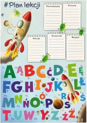 Plan lekcji z tabliczką mnożenia A4 Kosmos