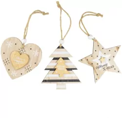 Drewniana zawieszka choinkowa