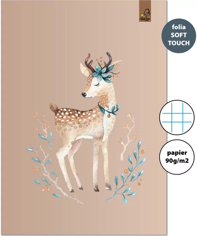 Zeszyt A4 32 kartki w kratkę 90g Jeleń beż - tantis.pl