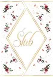 Karnet A5 ślub Róże z tortu