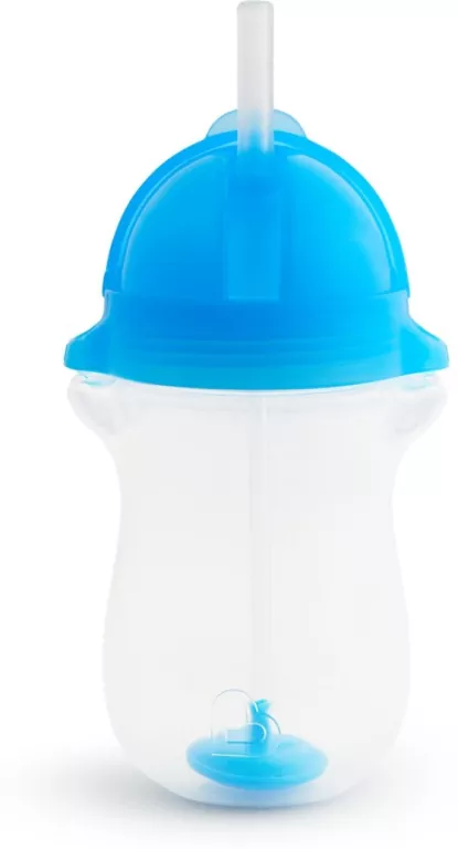 Kubek Munchkin niekapek ze słomką 296ml niebieski - tantis.pl