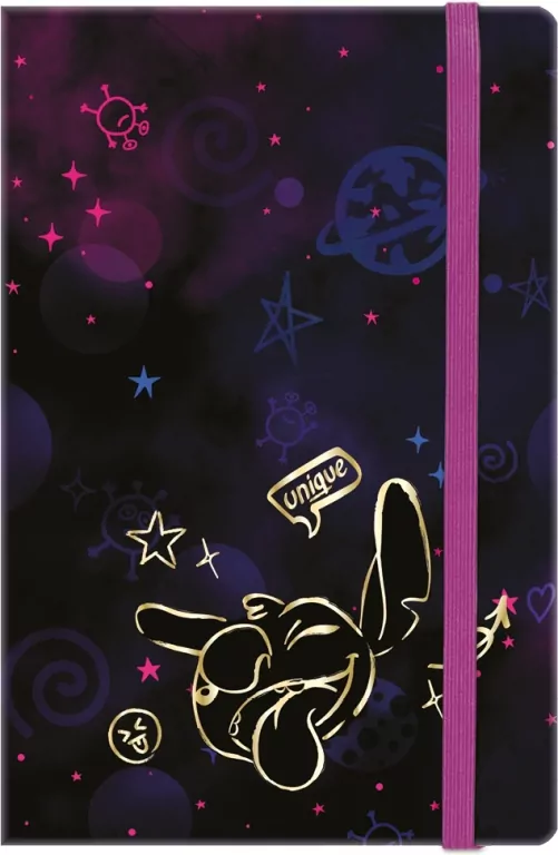 Notes A5 80k.linia z gumką Disney Gold Stitch wzór 1 - tantis.pl