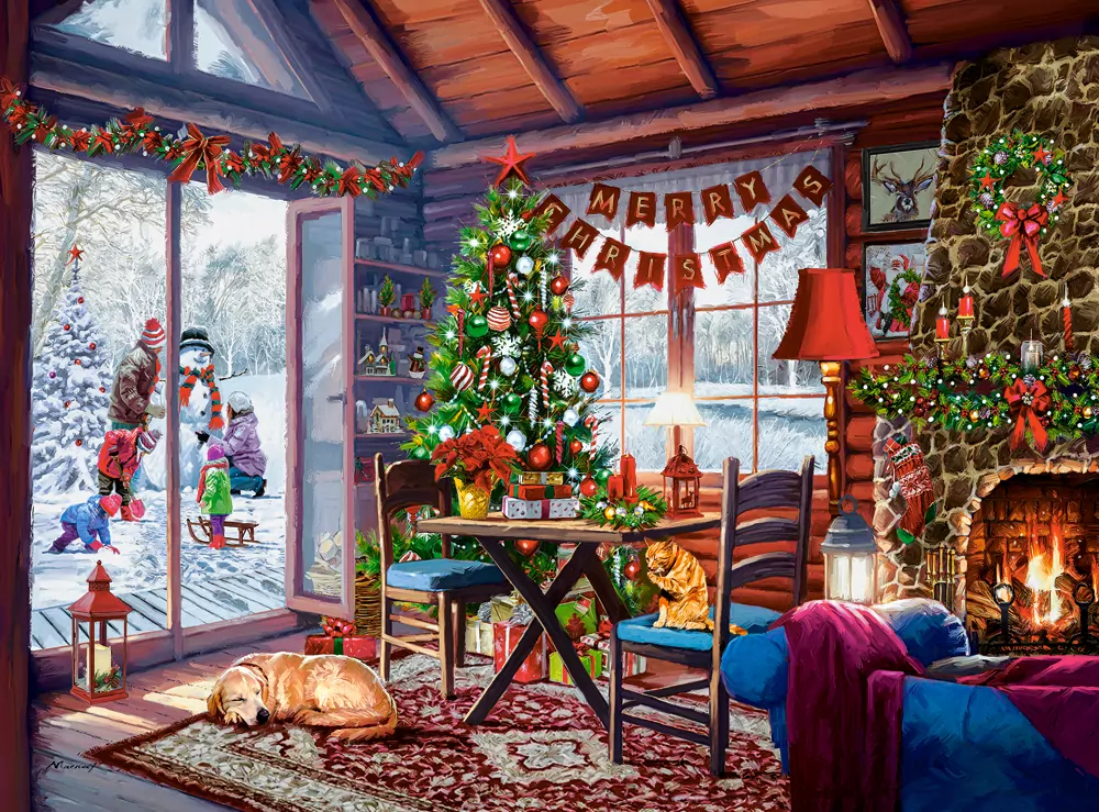 Puzzle 2000 Świąteczna Chata CASTOR - tantis.pl
