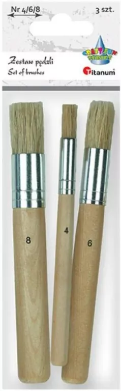 Pędzle szczecionowe okrągłe do tapowania mix 3szt - tantis.pl
