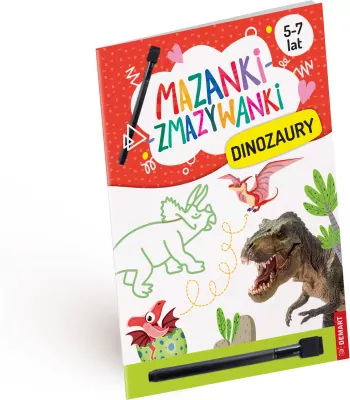 Mazanki-zmazywanki. Kolorowe dinozaury. Ćwiczenia