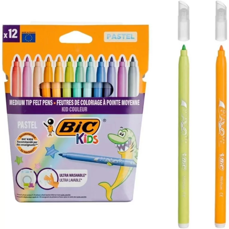 Flamastry Kid Couleur Pastel 12szt BIC - tantis.pl