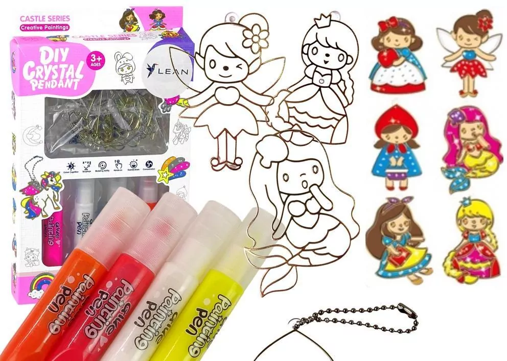 Witraże zawieszki DIY księżniczki,6 sztuk - tantis.pl