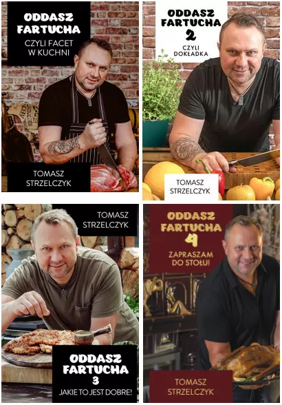 Pakiet: Oddasz fartucha czyli facet w kuchni / Oddasz Fartucha 2 czyli dokładka / Jakie to jest dobre / Zapraszam do stołu! Oddasz fartucha. Tom 1-4 - tantis.pl