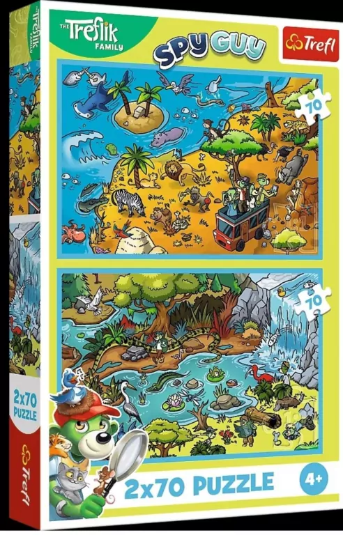 Puzzle 2x70 Trefliki w Krainie Zwierząt TREFL - tantis.pl