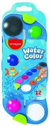 Keyroad. Farby akwalerowe z pędzelkiem, 12 kolorów