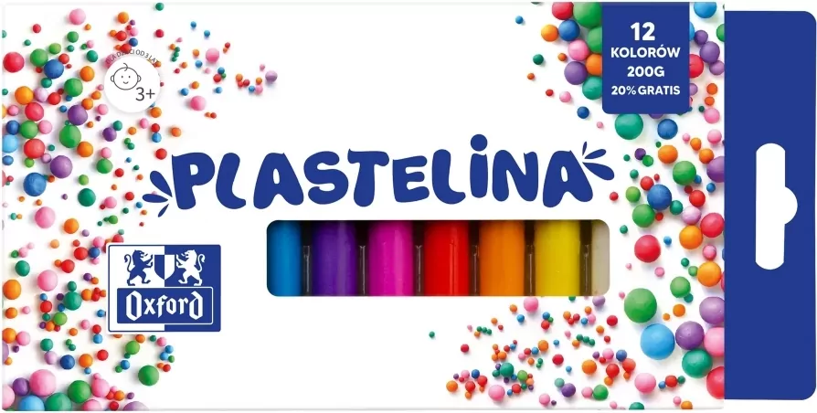 Plastelina Oxford 200g, 12 kolorów - tantis.pl