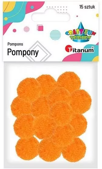 Pompony poliestrowe 18 mm, pomarańczowe - tantis.pl