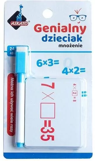 Fiszki matematyczne mnożenie. Genialny dzieciak - tantis.pl