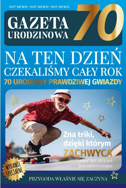 Karnet Urodziny gazeta 70 - tantis.pl