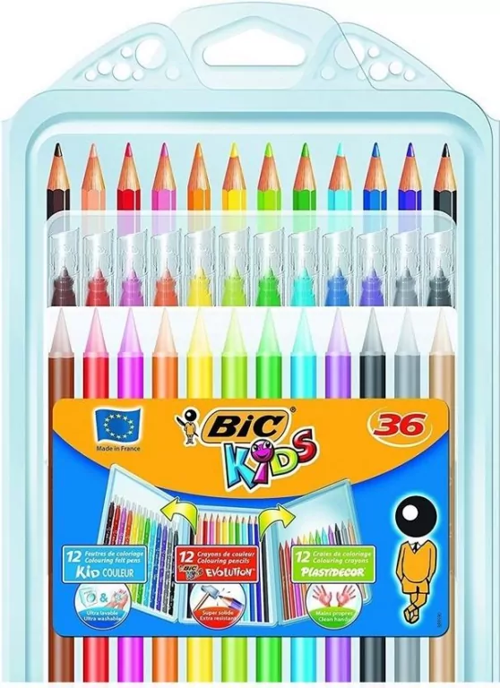 BIC. Zestaw 3w1 kredki, 36 sztuk - tantis.pl