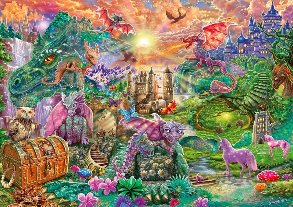 Puzzle PQ 1000 Zaczarowana kraina smoków G3 - tantis.pl