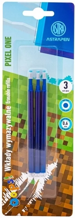 Wkłady wymazywalne niebieskie ASTRAPEN Oops! PIXEL ONE 3 szt. blister - tantis.pl