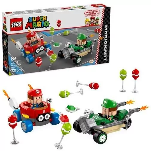 LEGO® Super Mario. Mario Kart™ – Baby Mario kontra Baby Luigi 72034 - tantis.pl
