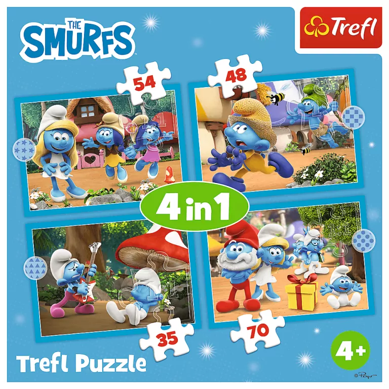Puzzle 4w1. Wioska Smerfów - tantis.pl