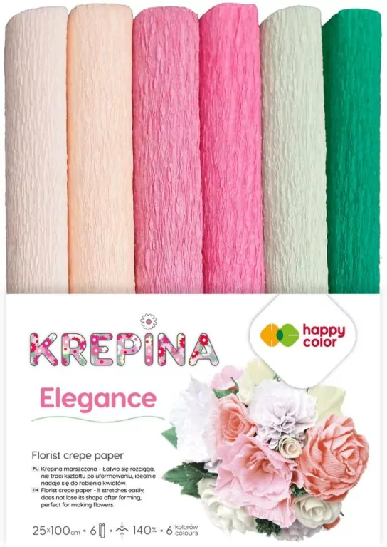 Krepina marszczona 25x100cm mix Elegance 6 rolek - tantis.pl