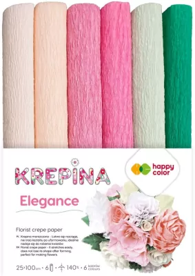 Krepina marszczona 25x100cm mix Elegance 6 rolek