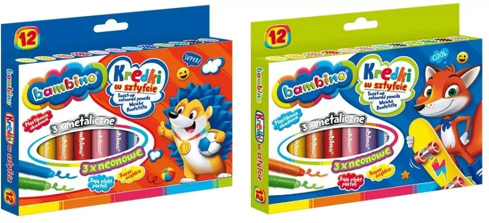 Kredki w sztyfcie bambino 12 kolorów - tantis.pl