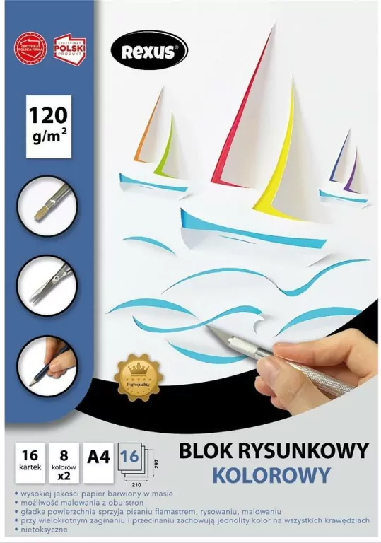 Blok rysunkowy A4/16K. Kolorowy, barwiony - tantis.pl