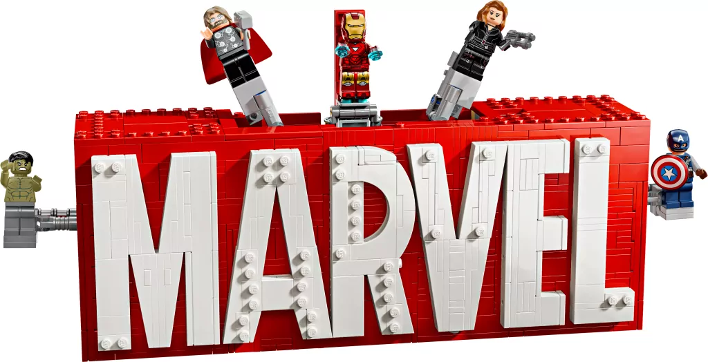 LEGO® SUPER HEROES 76313 Logo MARVEL z minifigurkami - tantis.pl