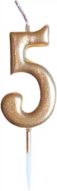 Świeczka urodzinowa "5" złota - tantis.pl